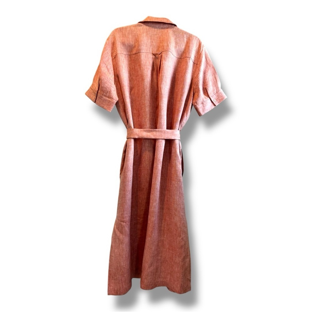Lafayette 148 NY 100% Linen Belted Shirtdress XL - Picture 3 of 12
